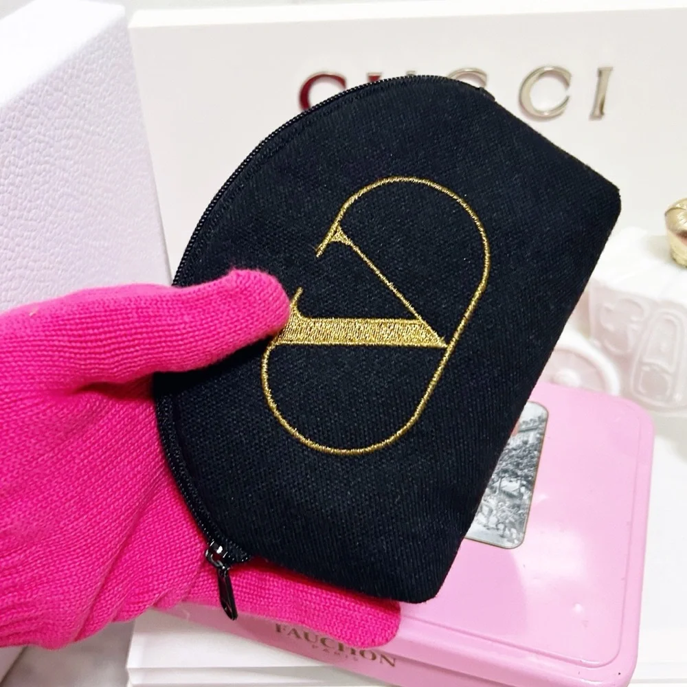 Authentic Valentino Garavani Rare Vintage Mini V Logo Cosmetic Bag / Pouch